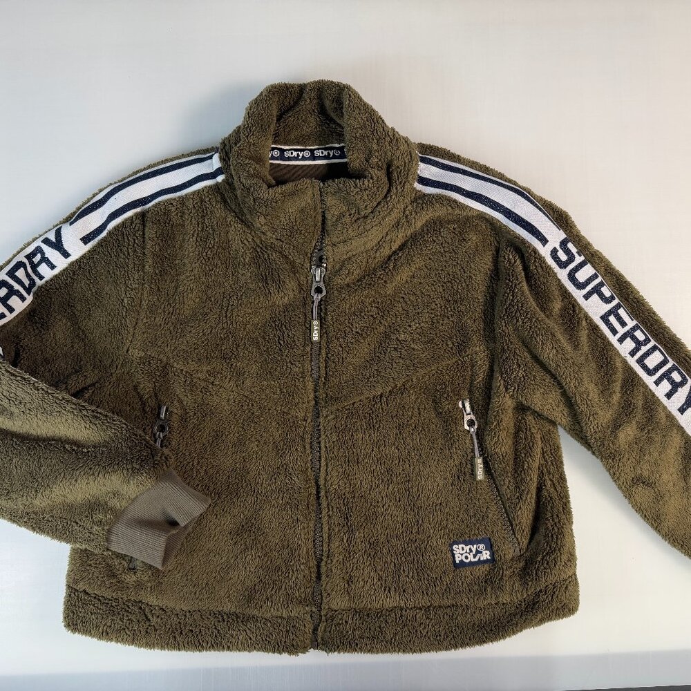 SuperDry Cropped Fleece Jacket - Size 12